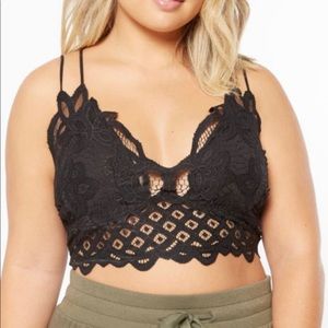 Black Crochet Crisscross Strap Bralette